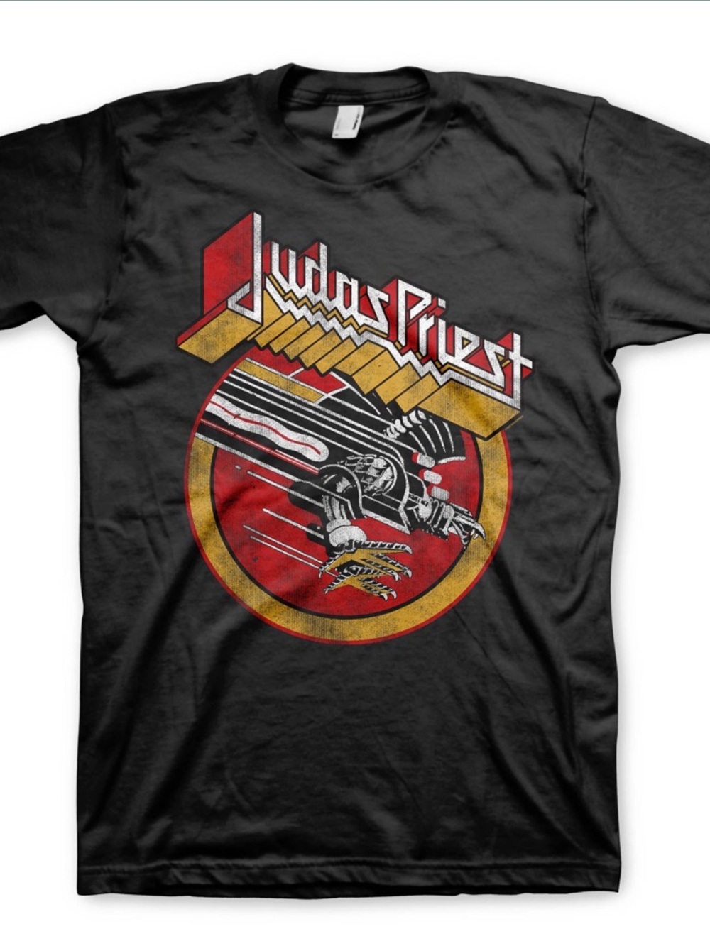 Judas Priest Black Graphic Band T-Shirt - Red & Gold Logo